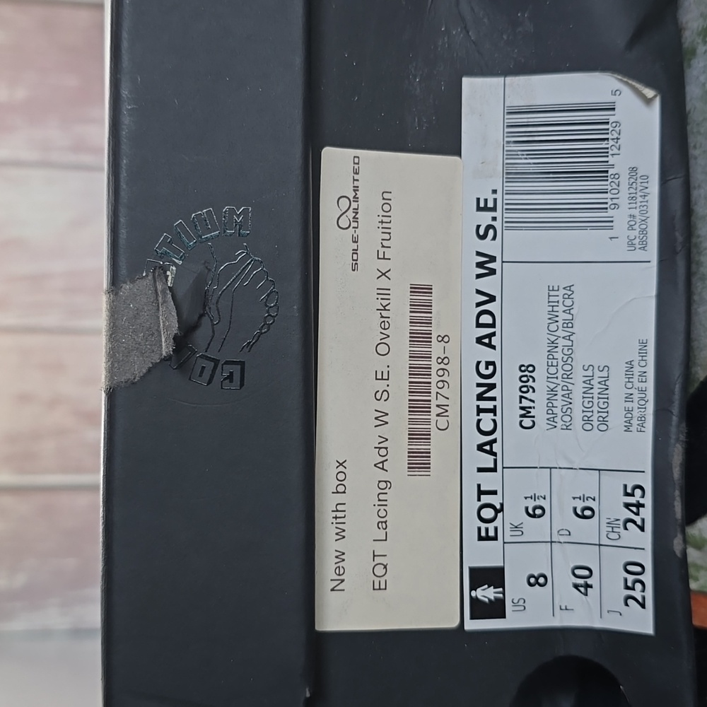 Adidas Originals NIB Overkill x Fruition EQT Lacing ADV Vapor Pink size 8** - Picture 7 of 7